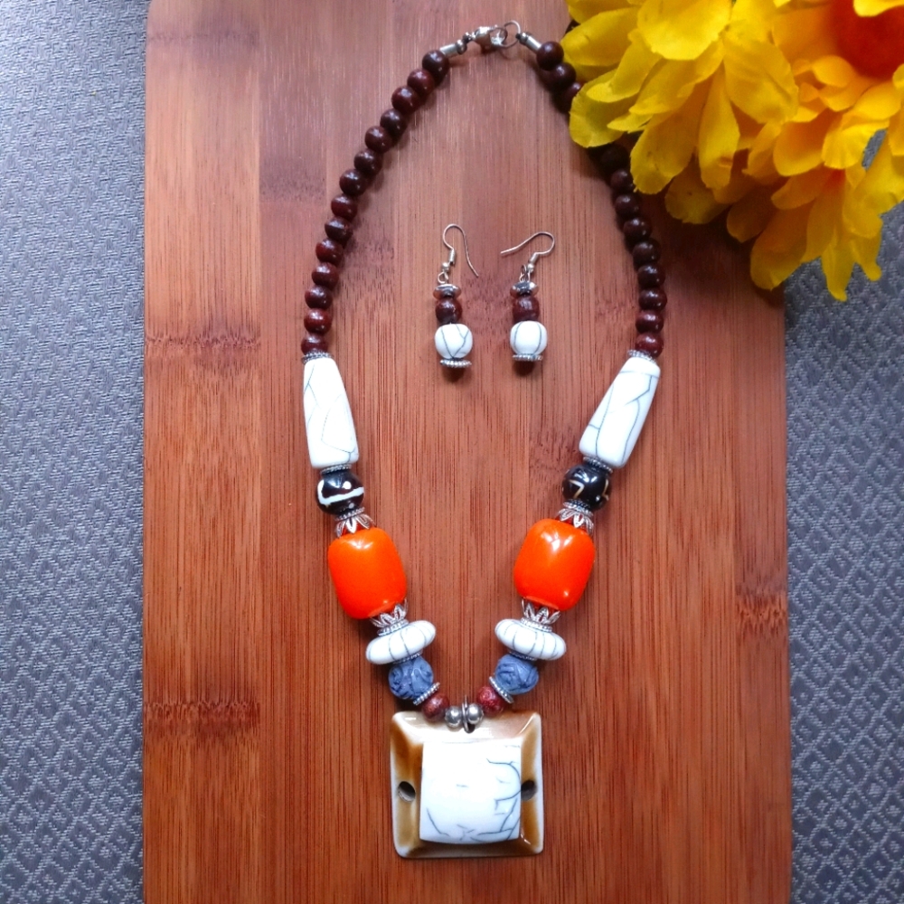 2PC Beautiful African Eternity Necklace Set - Picture 12 of 12